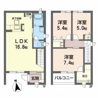 メゾン ケイワB【1階】の間取り
