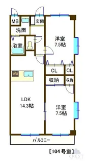 サンステージ東川口【1階】の間取り