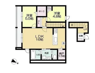 上谷戸アパートメント【2階】の間取り