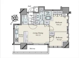 ザ・パークハウス高輪タワー【4階】の間取り