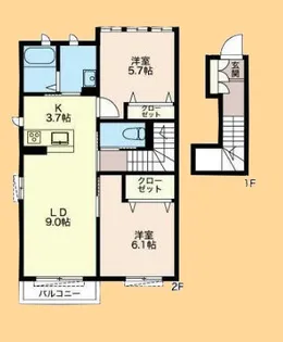 クオリスタ志木【2階】の間取り