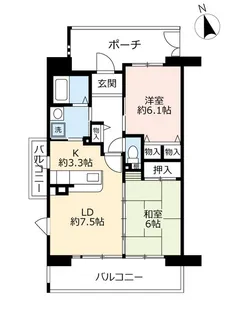 URアルビス緑丘【6階】の間取り