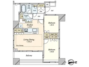 クレヴィア住吉扇橋【9階】の間取り