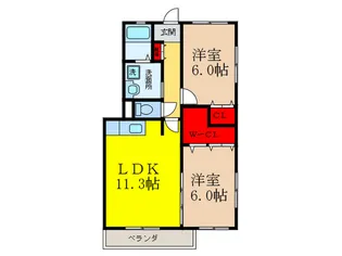 パル・グレ-ス島I【1階】の間取り