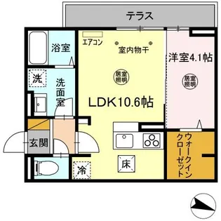 アヴニル城東【1階】の間取り