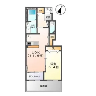 ユニヴァリィ シュロス【1階】の間取り