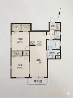 プリーマ甲風園【1階】の間取り