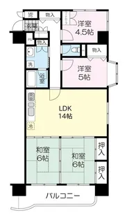 朝日プラザ幸町 614号【6階】の間取り