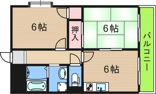 ハイツイサム【3階】の間取り