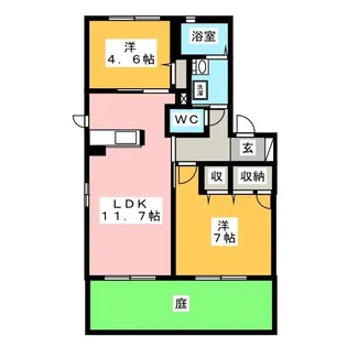 サンライフB【1階】の間取り