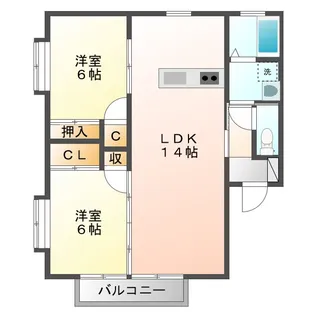 第3石南荘【2階】の間取り