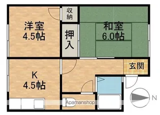 第二保六坂ハイツ【2階】の間取り