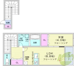 ベルグラン桜2【2階】の間取り