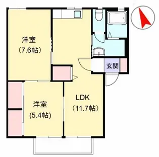サンハイツ市の上【2階】の間取り