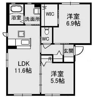 クレセオ森 B棟【1階】の間取り