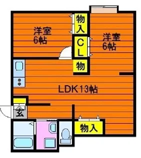 シャインハイツ総社 A【1階】の間取り