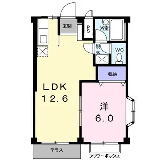 レジデンスササハラ【1階】の間取り
