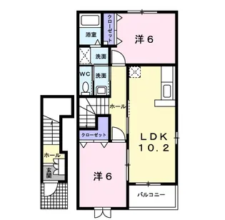 パルククレール・ササキ A【2階】の間取り