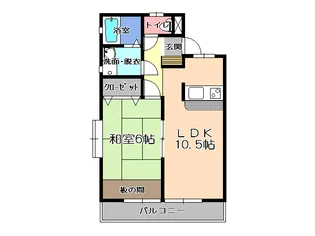 タウンハイツマツダD【1階】の間取り