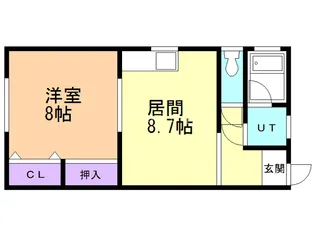 ハイツサンレモン【1階】の間取り