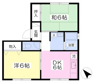 センターフィールドB棟【1階】の間取り