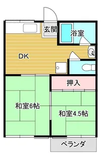 第一コーポ三栗【2階】の間取り