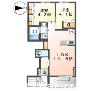 (仮)原町2丁目新築アパート【1階】の間取り