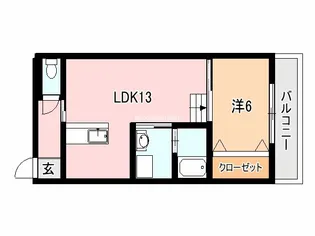 フェリーチェII(宇宿6丁目)【3階】の間取り