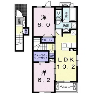 ル・ソレイユI【2階】の間取り