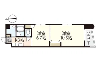 パステロ アロッジオ45東蟹屋【3階】の間取り