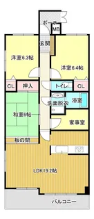 トーカンマンション枚方牧野【2階】の間取り