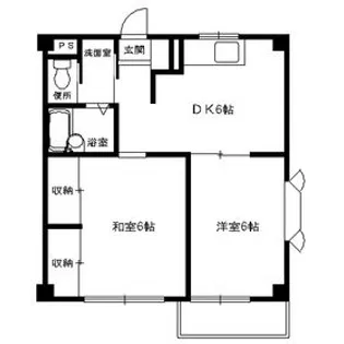 エステートピアゆあさ【1階】の間取り