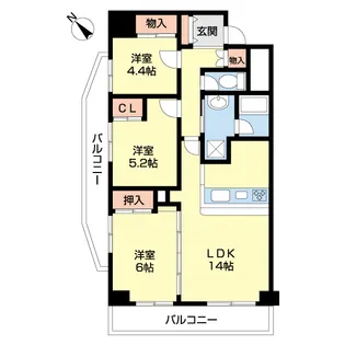 紫塚メゾン【4階】の間取り