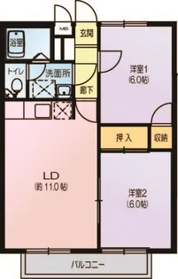 シャンハイツ北与野【2階】の間取り