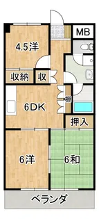 山中ハイツI【4階】の間取り