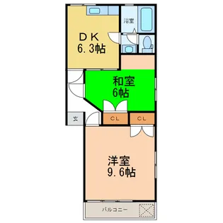 コーポ金磯【2階】の間取り