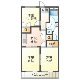 アーバンハイツ B棟【2階】の間取り