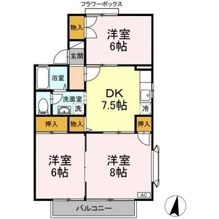 ラフィーネ 壱番館【2階】の間取り