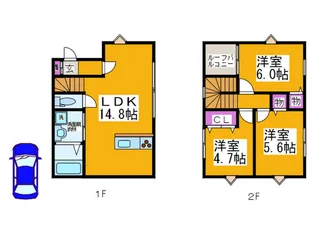 大阪府堺市中区東山【一戸建】の間取り