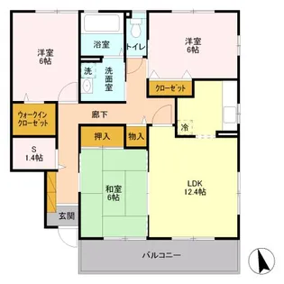 パティオ E【1階】の間取り