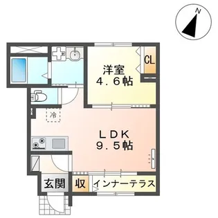 熊本県合志市須屋【アパート】の間取り