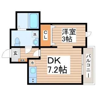 メリディアン名取【3階】の間取り