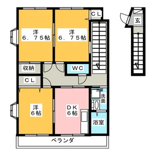 ハイステージ パティオ【2階】の間取り