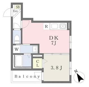 ルフレ住吉大社【3階】の間取り