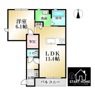 徳島県徳島市鮎喰町1【アパート】の間取り