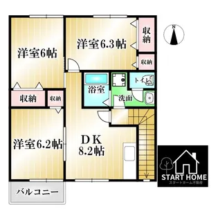 VシャトーアロースリーVI【2階】の間取り