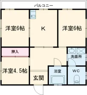 八栗ハイツ【2階】の間取り