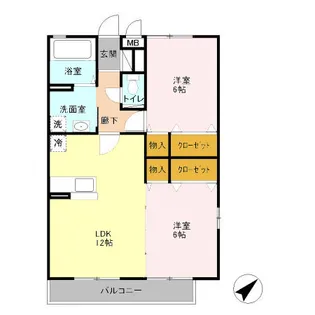 千葉県市原市八幡【アパート】の間取り