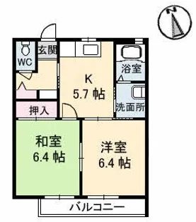 スターガーデン長府 ジュピター【1階】の間取り