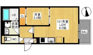 1LDKの間取り画像